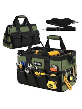 Heavy Duty Tool Bag 15-Inch, 16-Pocket Portable Empty Tool Box Organizer